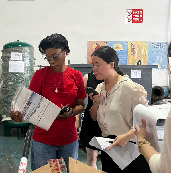 非洲科特迪瓦客戶到廠驗收設備，生活污水案例
